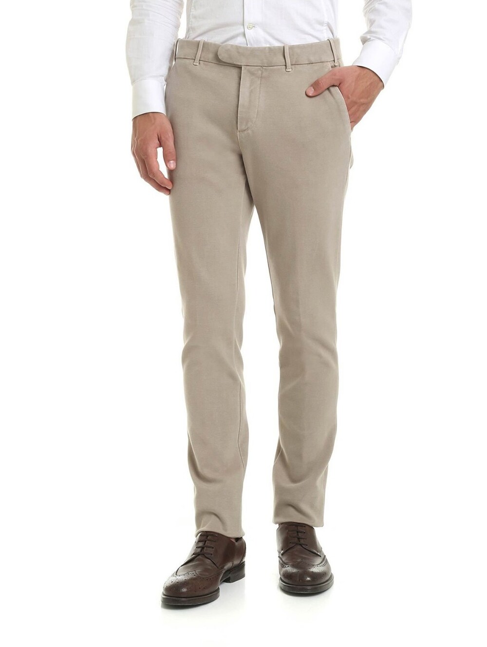 ELEVENTY | 32 Milano Platinum Men's Stretch Chino Beige Trousers Luxury Italian